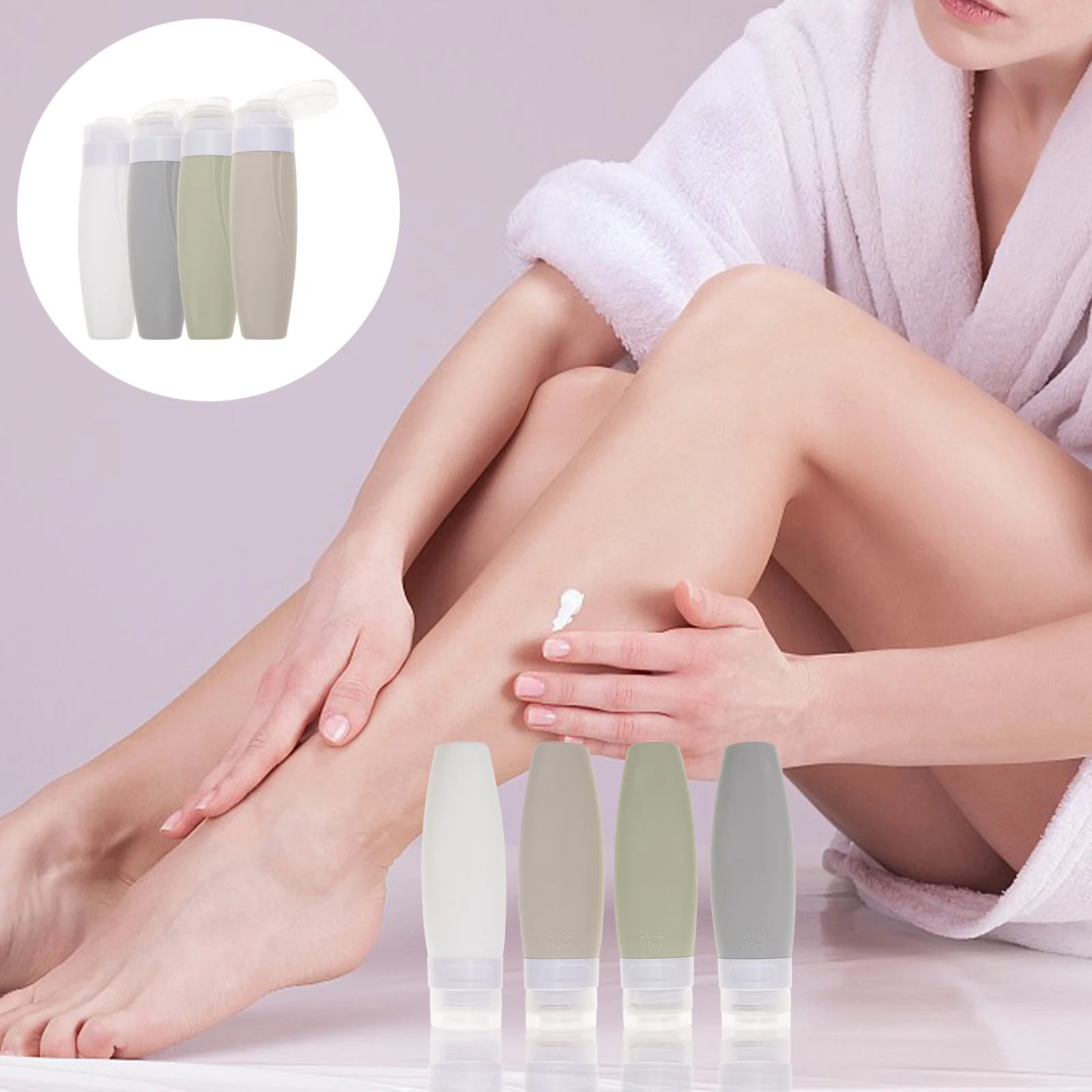 

4 шт., многоразовые дорожные бутылки для шампуня, кондиционера, туалетных принадлежностей