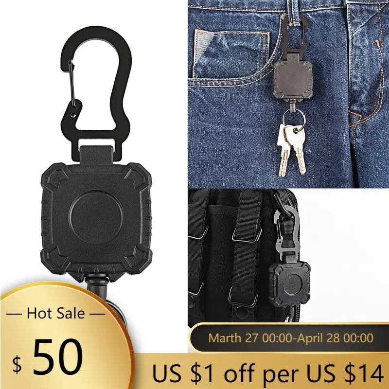 

Wire Rope Camping Telescopic Burglar Key Holder Tactic Keychain Outdoor Key Ring Return Retractable Key Chain Cable