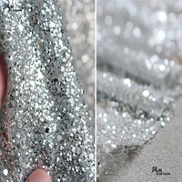 shiny sequined fabric allover bronzing silver diy store background decor stage skirt wedding dress gown designer fabric