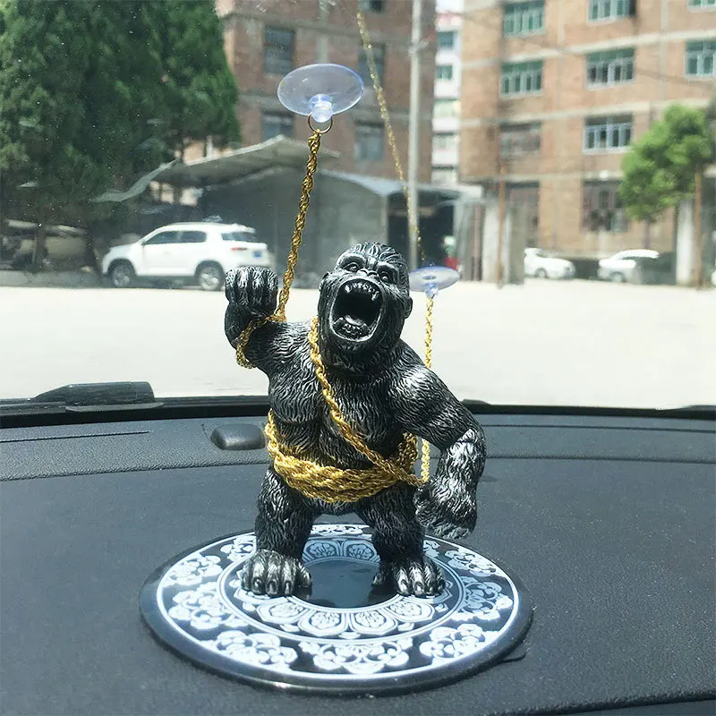 

Boutique Handmade Resin Ornaments Art Gorilla Car Ornaments Hand-made Domineering Orangutan Statue Car Central Control Ornaments