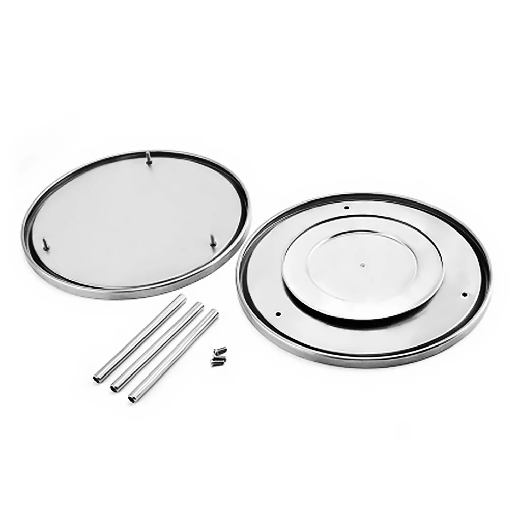 

2-Tier Storage Rack 360 Degree Rotatable Spice Tray Stainless Steel Kitchen Spice Round Stand Holder Rack Strong Storage Tray