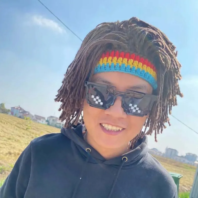 

Забавные вязаные шапки бини регги Savage шерстяной парик шляпа Хэллоуин хип-хоп пуловер и шапка стандартная Мужская Женская модная шерстяная ...