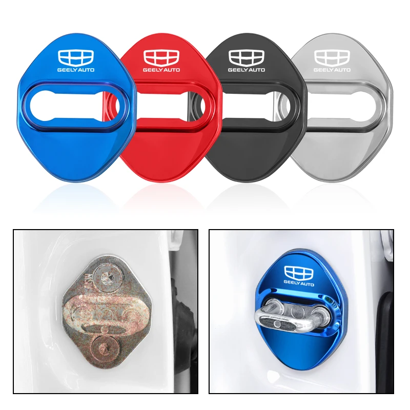 4 шт. Автомобильная эмблема крышка дверного замка наклейка защитный чехол для Geely