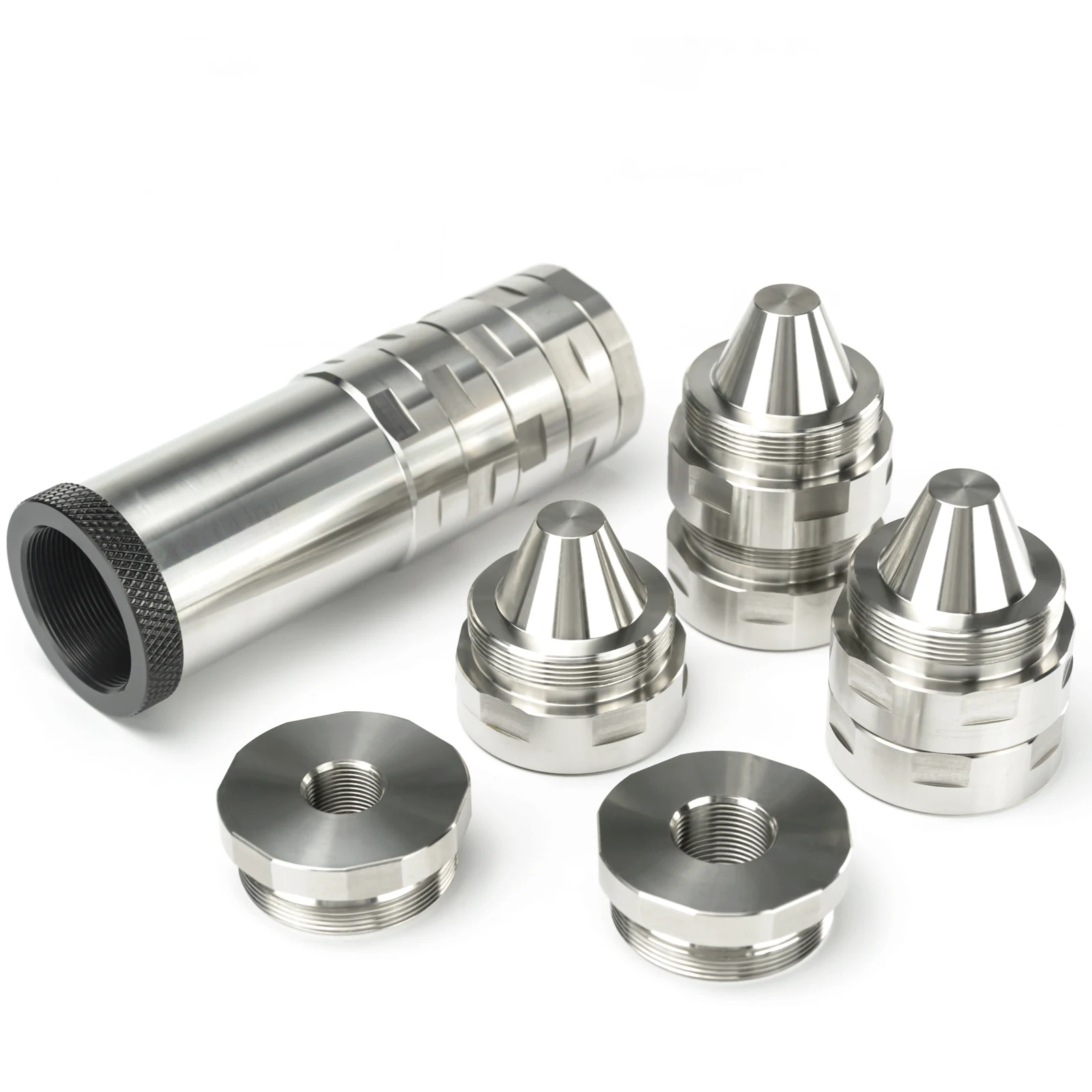 

7"L 1.5''OD 17-4 Stainless Steel Dodecagonal Modular Solvent Trap Fuel Filter 1.375x24 MST 8x Cups with 1/2x28 + 5/8x24 End Caps