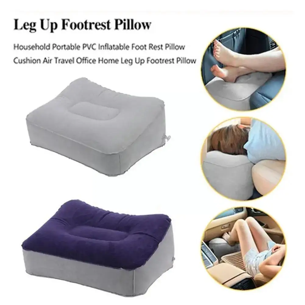 

Flocked Portable Inflatable Foot Rest Pillow Cushion Cushion Up Tool Footrest Home Leg Office Relaxing Travel Pillow Feet Y4A6