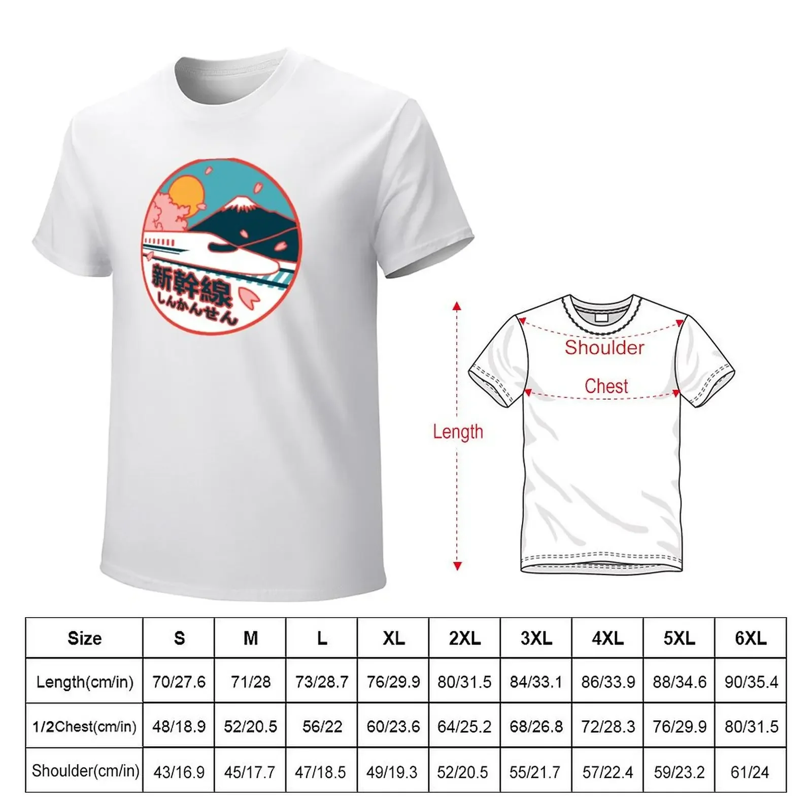 Японская футболка Shinkansen со шлейфом Mt. Fuji и Sakura Cherry Tree аниме одежда мужские