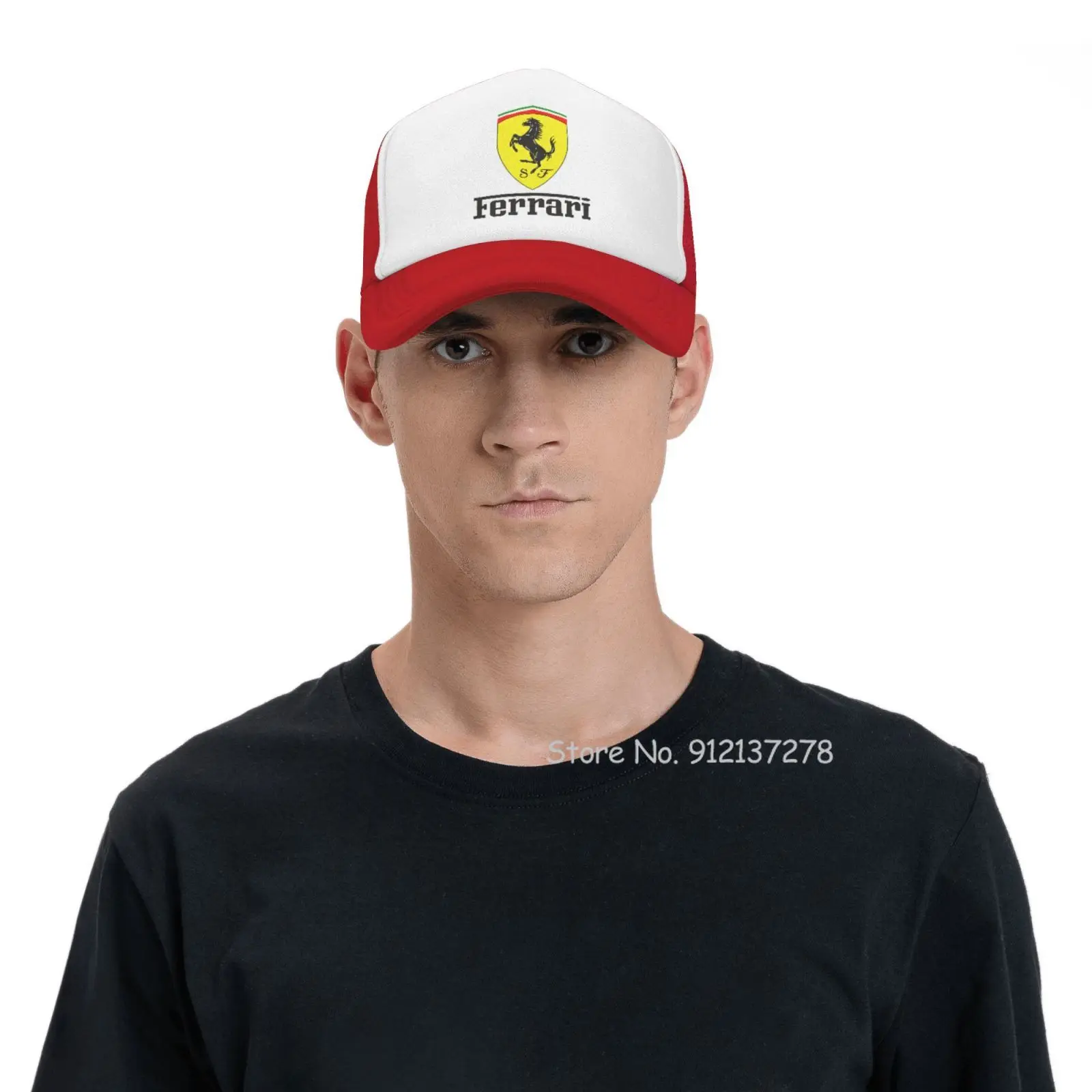 Модные бейсболки Ferrari с эмблемой из сетчатой ткани Высококачественная Мужская