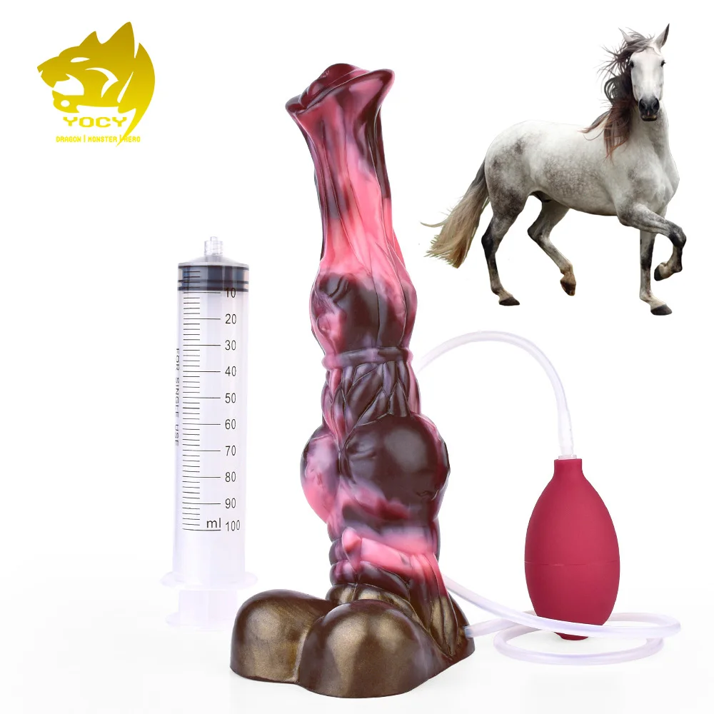YOCY Эякуляция Лошадь Фаллоимитатор Животное Большой Узел Пенис Анальная Пробка