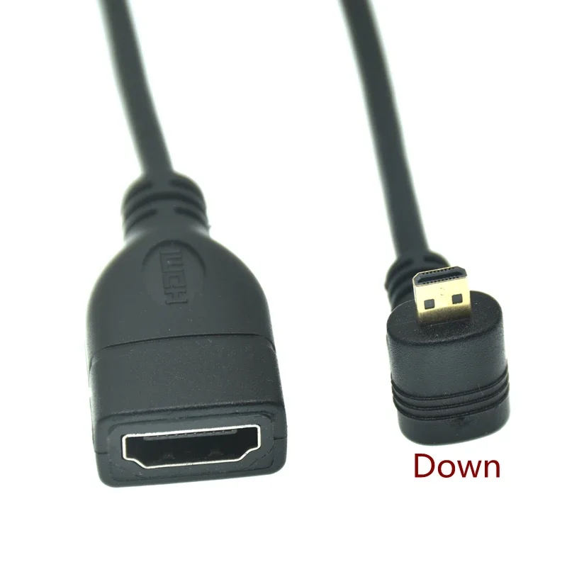 Фото 1080P Micro & Mini HDTV штекер вверх вниз правый левый угол 90 на HDMI-совместимый гнездовой преобразователь адаптер M-F удлинитель №2