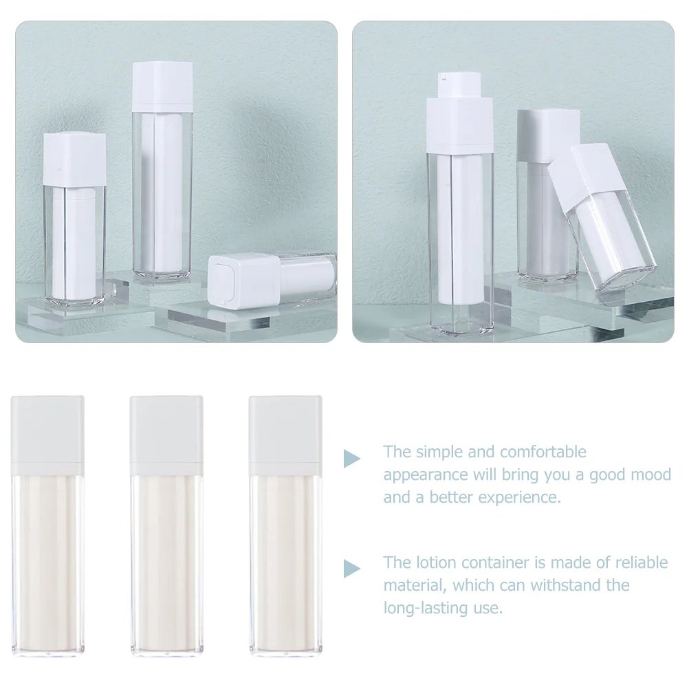 

3 Pcs Practical Cream Bottle Travel Containers Lotion Refillable Plastic Little With Lids Vacuum