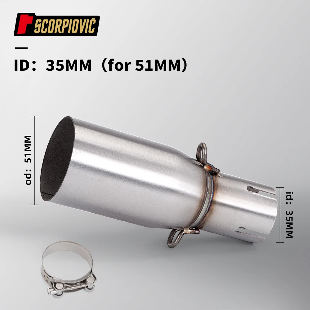 Модифицированная выхлопная труба мотоцикла, различные комплекты подходят для адаптера 28-45 мм, соединительной трубы 51 мм