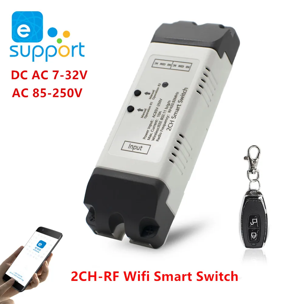 

Приложение eWeLink с дистанционным управлением Wi-Fi, модуль переключателя постоянного тока 12 В 24 В переменного тока 220 В, самоблокирующееся реле ...
