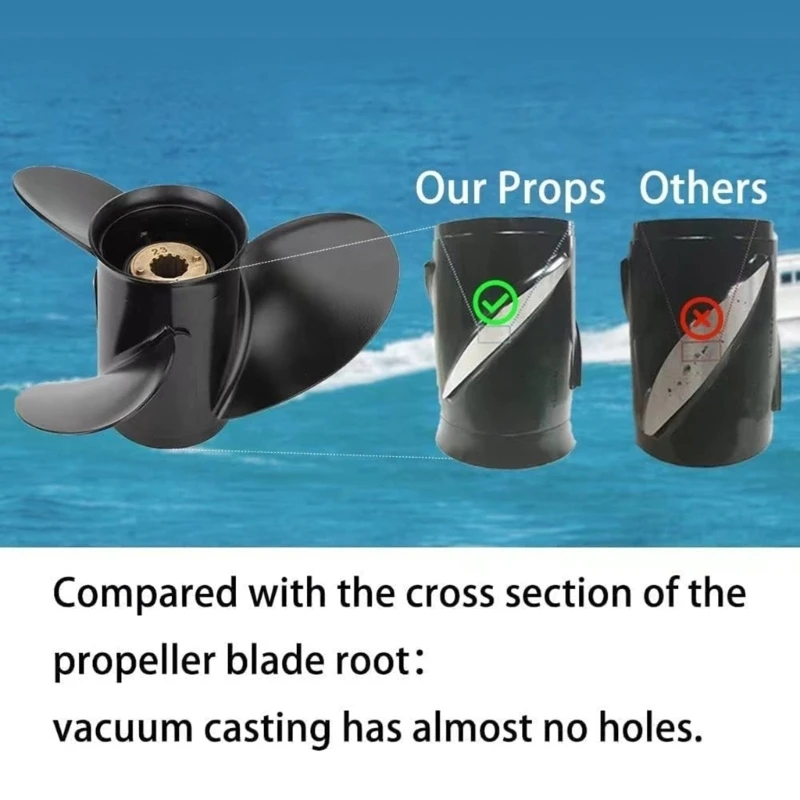Прецизионный 3-лопастной алюминиевый гребной винт для небольших моторных лодок