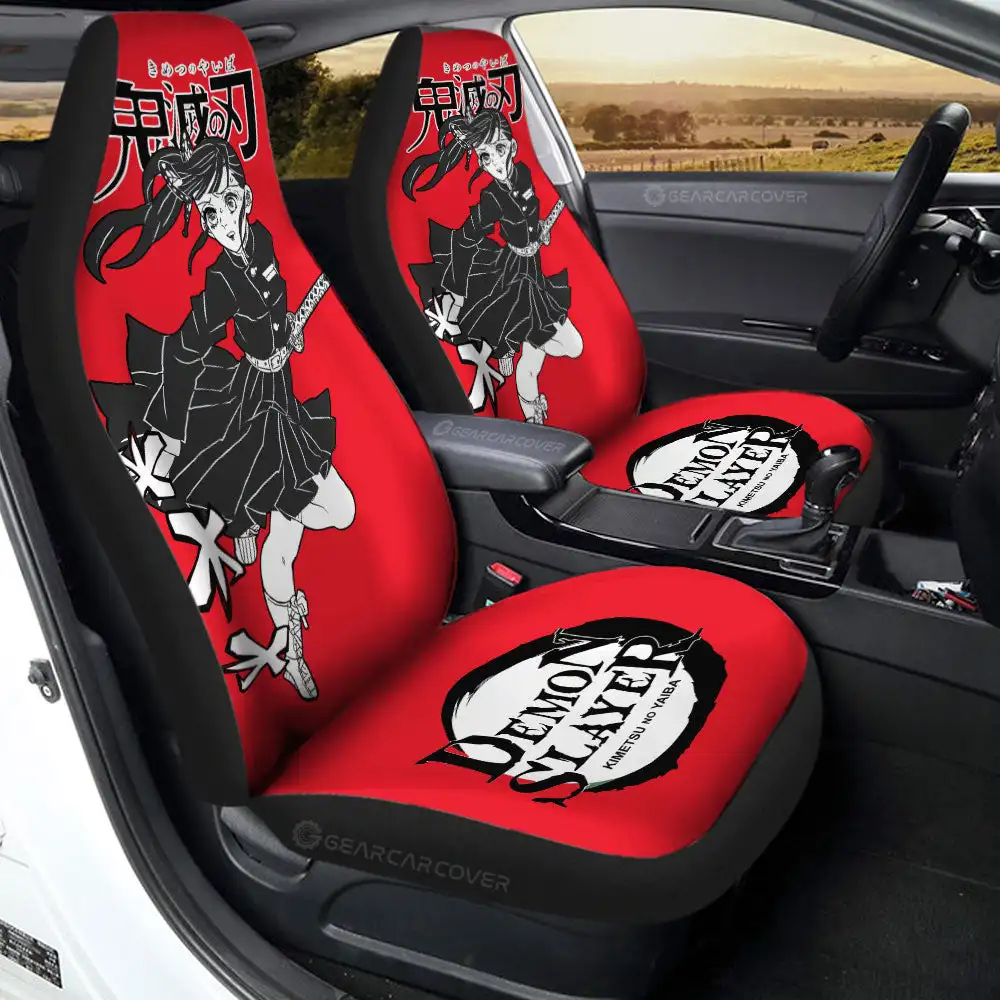 

Kanao Tsuyuri Car Seat Covers Demon Slayer Anime Car Accessories Manga Style For Fans, Universal Front Seat Protective Cover