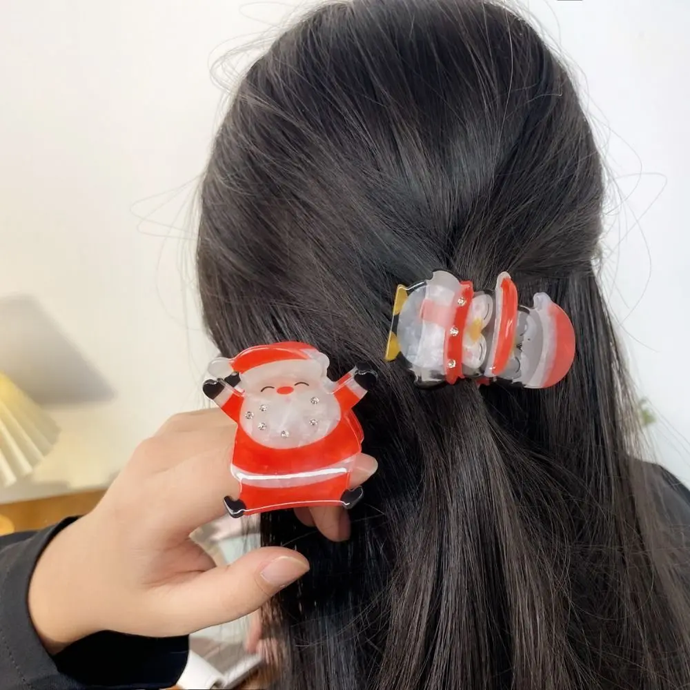 

Kawaii Christmas Elk Hair Claw Cute Penguin Deer Snowman Hair Clip Cartoon Animal Santa Claus Shark Clip Party Headwear