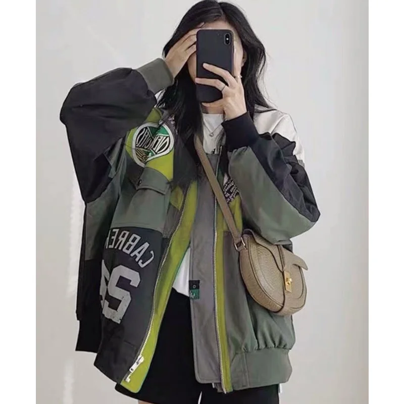 

High Street Men Women Embroidered Bomber Jacket Hip Hop Motorcycle Baseball Jersey Unisex Punk Street Apparel Academy Coat Top