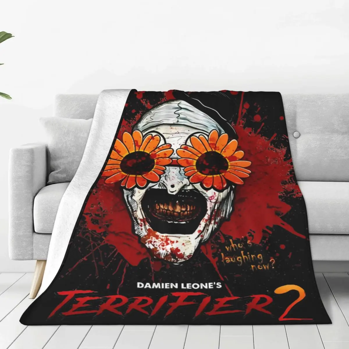 Terrifier 2 солнцезащитные очки с изображением клоуна и подсолнуха одеяло ужасов