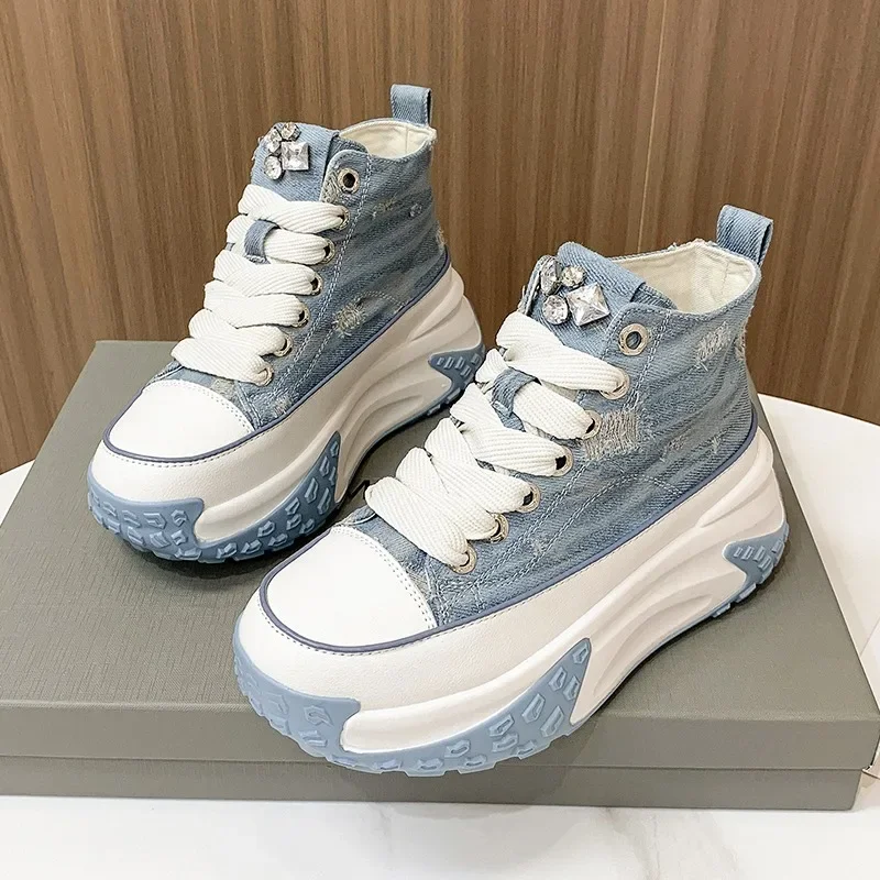 Кеды женские на толстой подошве повседневные Яркие кроссовки высокой платформе 6