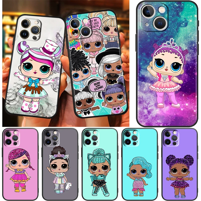 

Gift Girl LOL Surprise Doll For Apple iPhone 13 12 11 Pro Max Mini XS Max X XR 6 7 8 Plus 5S SE2020 Soft Black Phone Case Capa