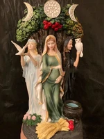 three goddes figurine ancient greek religious hecate goddess decorations for home resin goddess statue ornament miniatures craft