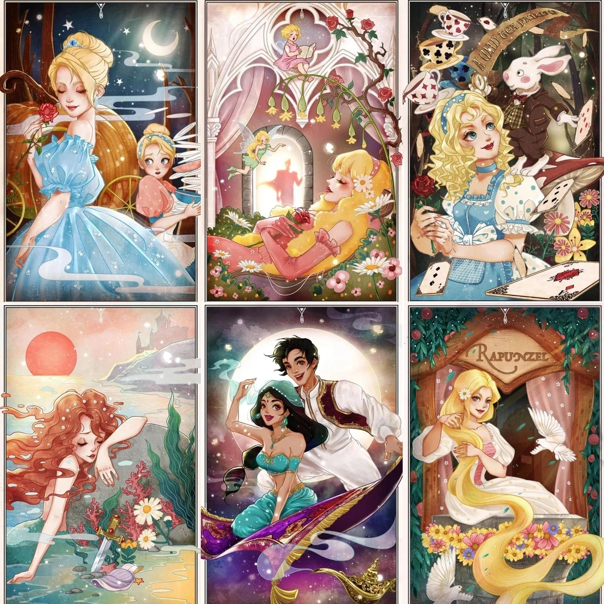 

5D Diy Disney Princess Diamond Painting Little Mermaid Cinderella Diamond Mosaic Diamond Embroidery Cross Stitch Kits Home Decor