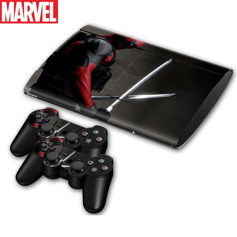 Виниловая наклейка на консоль PS3 стикер с принтом Marvel Дэдпул Человек-паук