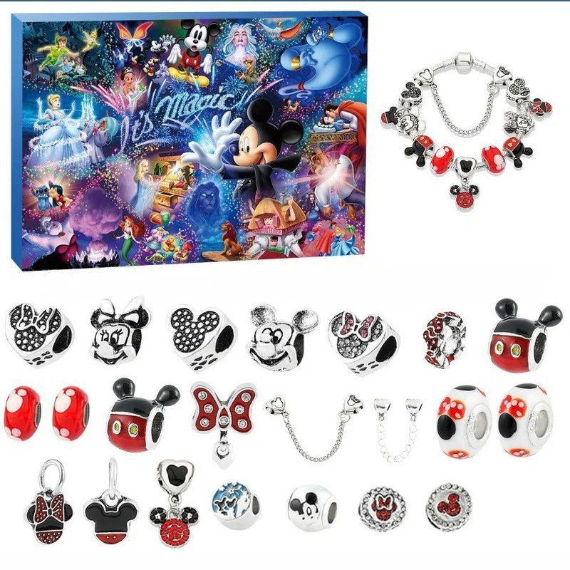 Disney Stitch Микки Рождественский Адвент-календарь Браслеты календарь обратного
