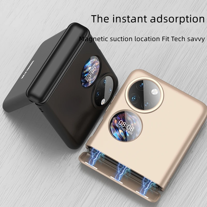 PC Magnetic Hinge Cover For Huawei P50 Pocket Phone Case Protective Film Ultra-thin funda for hw p50 pocket skin feel coque capa