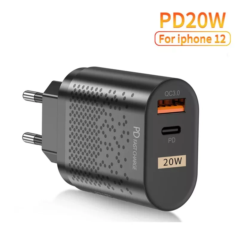 

EU US UK Plug PD 20W USB C Charger Quick Charge 4.0 3.0 QC4.0 PD3.0 PD USB-C Type C Fast USB Charger For iphone 13 12 12Mini