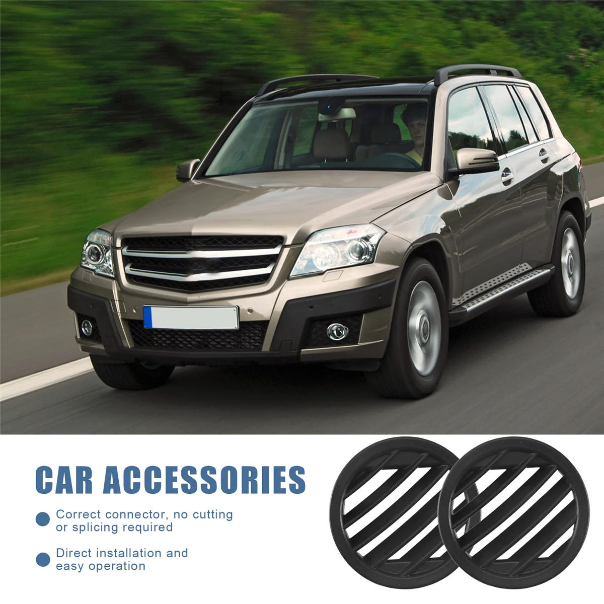 Автомобильные левые и правые боковые решетки кондиционера черные ABS для Mercedes-Benz