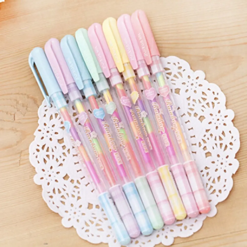

6 Color Change Pen Paper Fluorescent Paint Pens Pencils Writing Markers Highlighters Highlighter Pens Kids Painting Gift 0.8mm