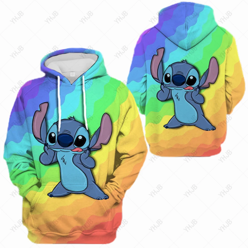 

Disney Lilo And Stitch and Lilo And Stitch 3D Hoodie Sweatshirt Long Ladies Hoodie Stitch Sweatshirt Sweet Long S leeve Hoodie