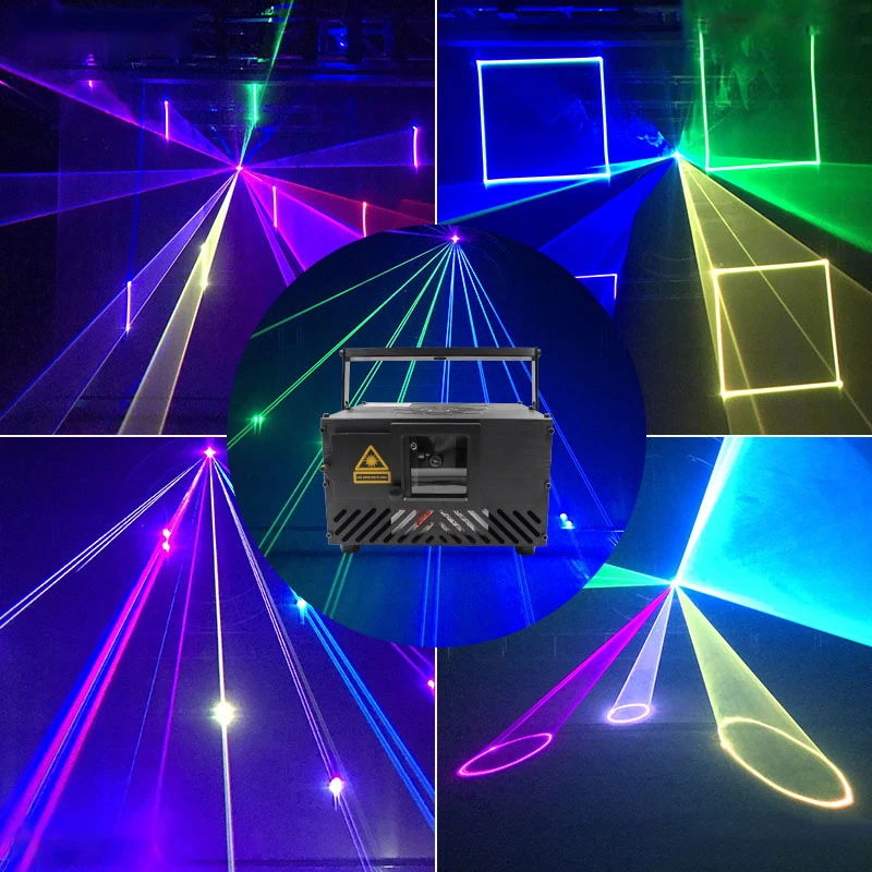 Высокая мощность 1 Вт 3D лазерный проектор лампа RGB дискотека DJ свет управление