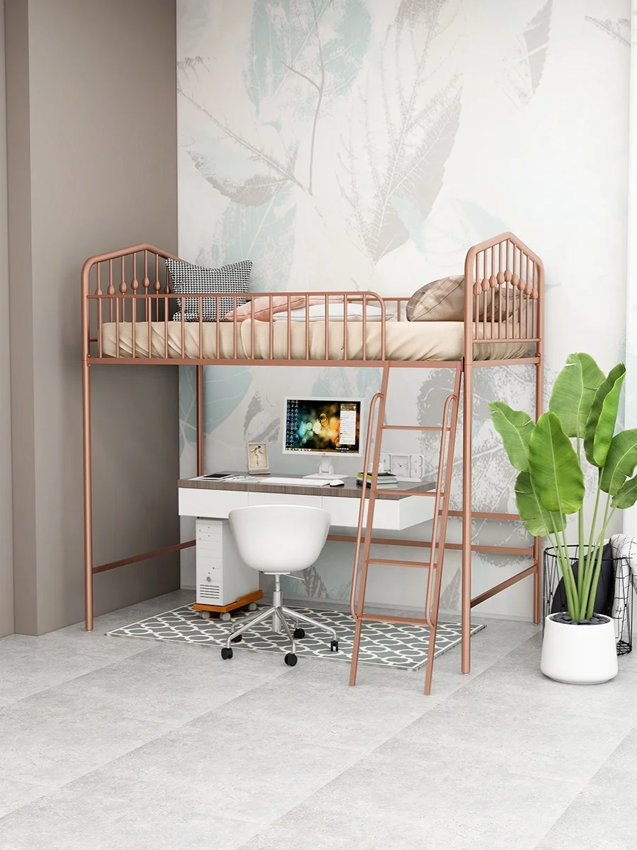 Поднятая кровать под кроватью пустая Лофт-кровать односпальная верхняя для