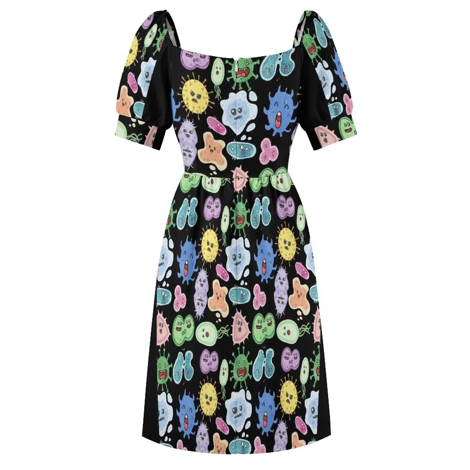 Симпатичные микробы бактерии вирус набор наклеек с бесшовным рисунком