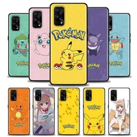 silicone phone case for oppo realme 5 5i 5s 6i 6 7 7i 8 8i 9 9i 5g pro xt black soft cover cases japanese anime pokemen