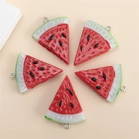 10pcslot resin watermelon charms cute summer fruit pendants diy earrings necklace for jewelry making accessories