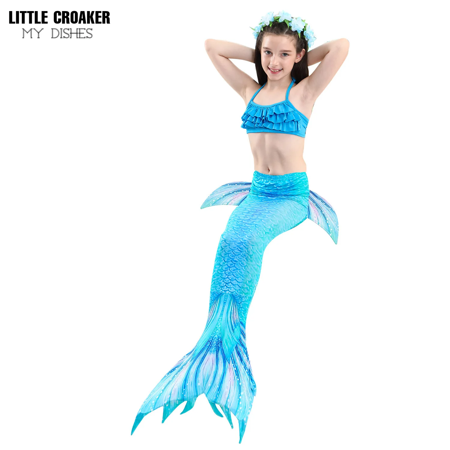

Детский костюм Русалочки для девочек, пляжная одежда для косплея