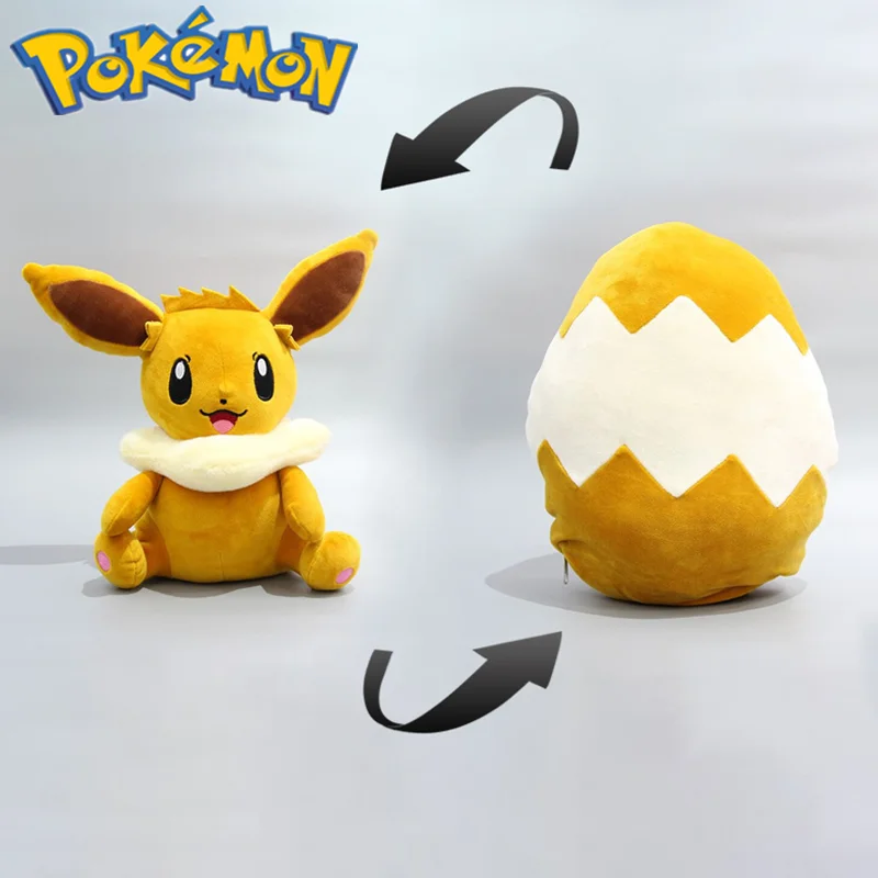 

Большая плюшевая кукла Eevee, 30 см, Покемон, двухсторонняя подушка, диван, спина, яйца-трансформеры, детские игрушки, подарок на день рождения, п...