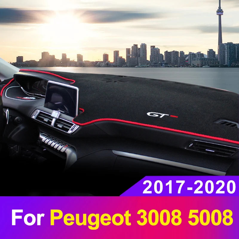 

Car Dashboard Cover Mat Sun Shade Pad Instrument Panel Carpets Anti-UV For Peugeot 3008 5008 GT 2017 2018 2019 2020 Accessories