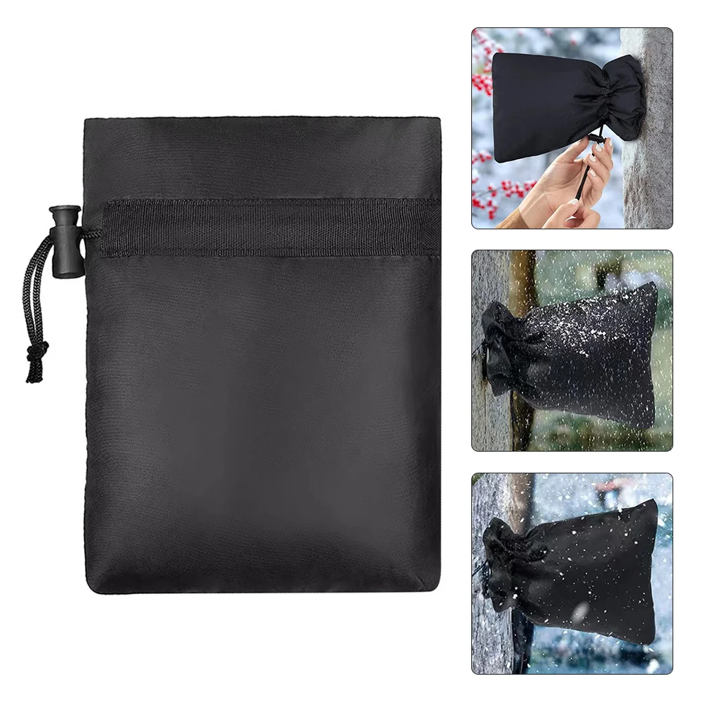 

Hook And Loop Strap Fixed Outdoor Faucet Cover 8.5*6.5*1.4inch Brand New Dacron Drawstring Frost Protection Cover