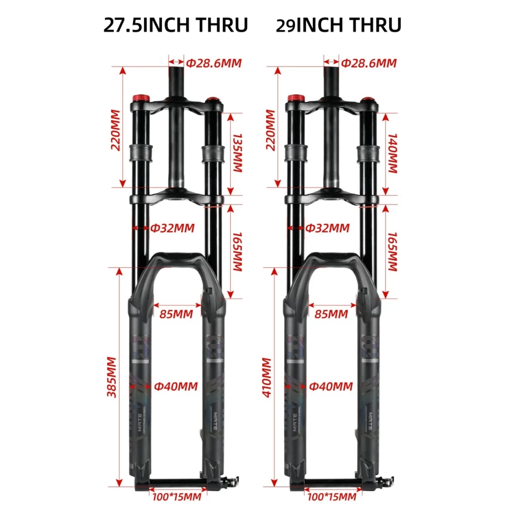 Двухсторонняя вилка NANLIO для горного велосипеда 27 5 29 дюймов электровелосипеда