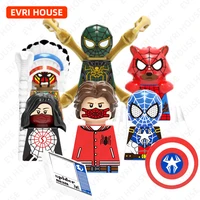 superhero spiderman mini action figures peter parker silk knull bricks disney building blocks toys for children