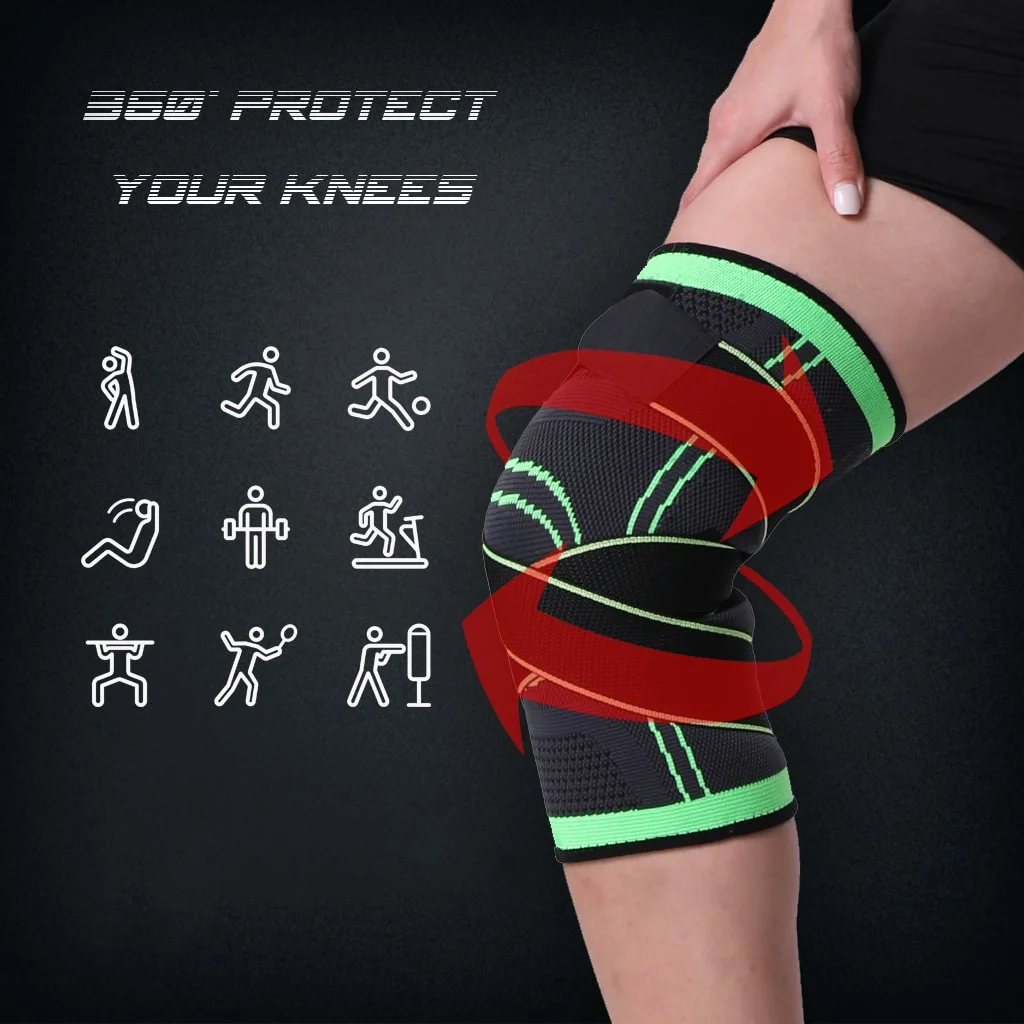 

1PC Sports Kneepad Men Pressurized Elastic Knee Pads Support Fitness Gear Basketball Volleyball Brace Protector