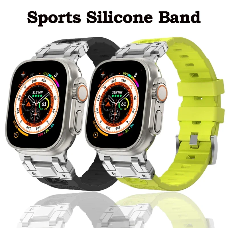 Силиконовый Спортивный Ремешок Для Часов Совместимый С Apple Watch Ultra Series 9 8 7 6 5 4 3 |