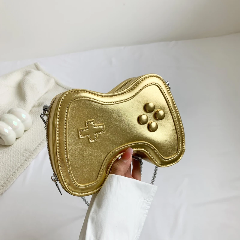 Personality Small Bags for Women 2023 New Hip Hop Fashion Woman Shoulder Bag Chains Cartoon Cute Patent Leather Crossbody Bag