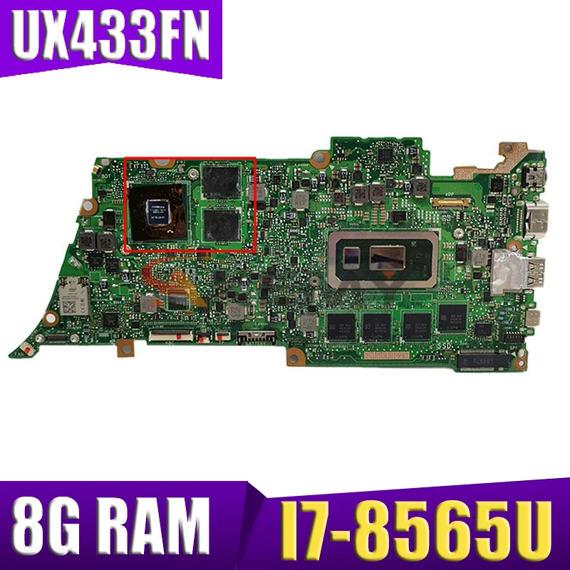 

Материнская плата UX433FN I7-8565U + 8 Гб/RAM +( MX150-V2G) для ASUS ZenBook UX433FN UX433F U4300F UX433FA Laotop, материнская плата 100%, полная версия