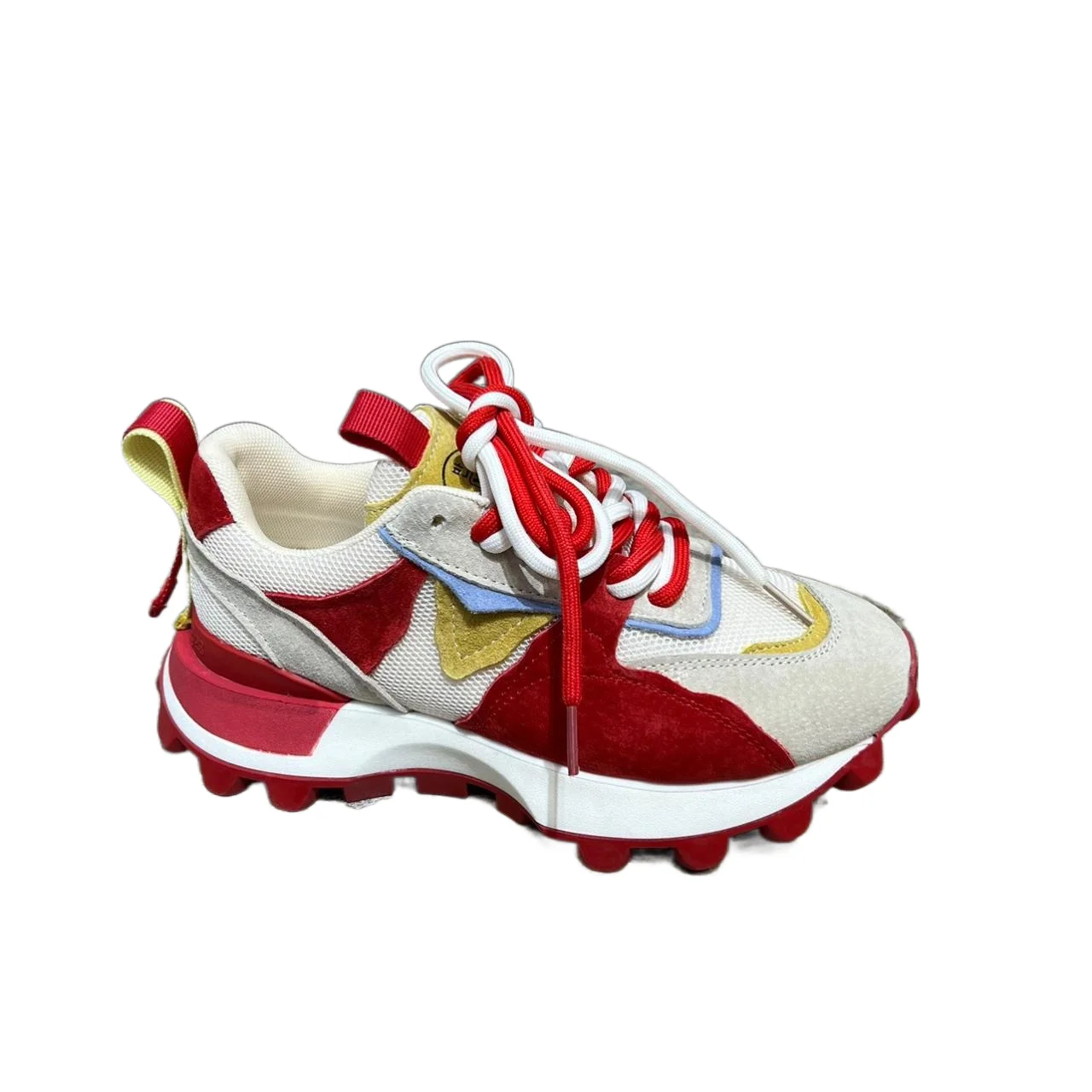 2023 New Sneakers Women's Fashion Round Head Designer Mixed Color Deep Lacing Platform Purple Luxury Women's Running Shoe