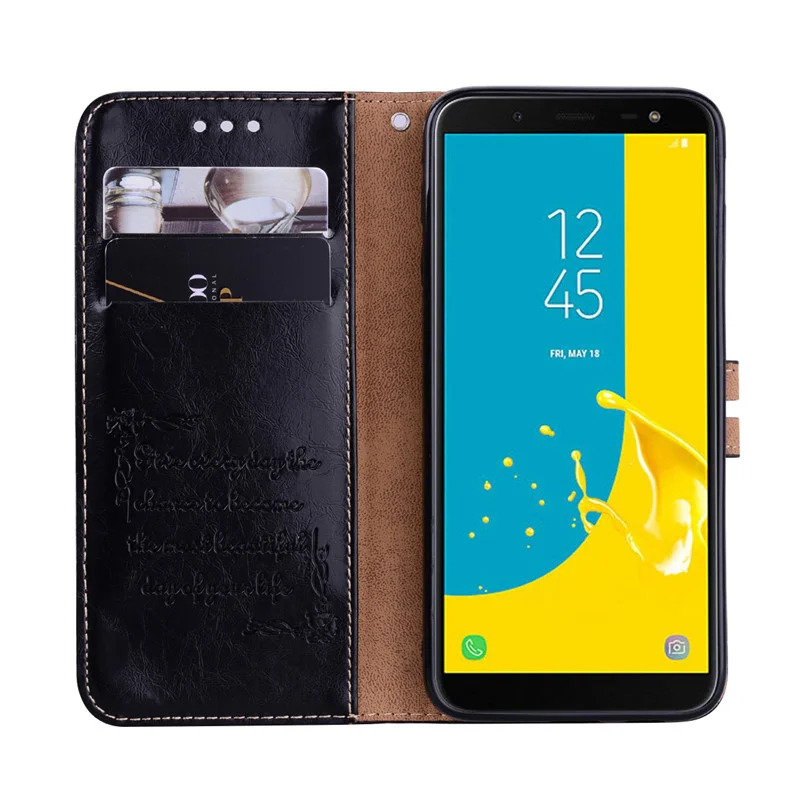 Чехол для Samsung Galaxy J6 2018 чехол роскошный кожаный чехол-бумажник с откидной крышкой