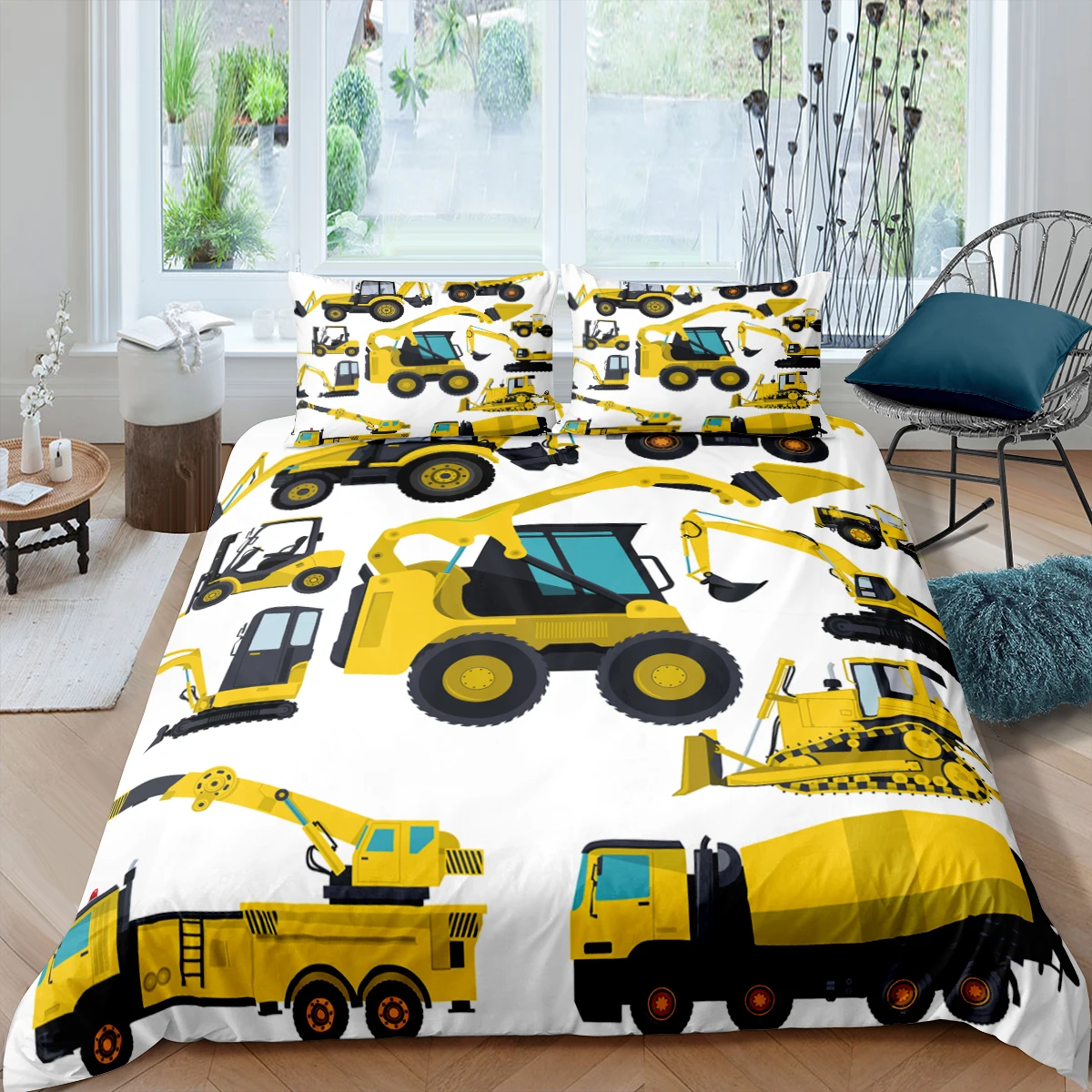 

Car Truck Fire Engine Cartoon Cool Boy3Pcs Queen King Full Size Duvet Cover Bedding Linen Set 2 Seater Bedspread 200x200 240x220